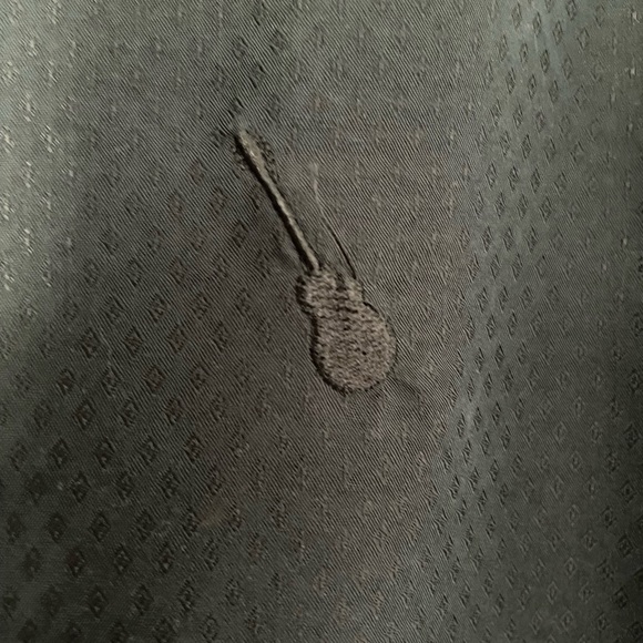 HARD ROCK BLACK LABEL MENS BUTTON DOWN LONG SLEEVE GRAY SHIRT Sz Med Flip Cuffs - Picture 2 of 11